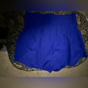 Zenana Women’s Royal Blue WindbreakerSmocked Waist Shorts Lined Large